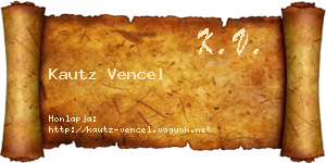 Kautz Vencel névjegykártya